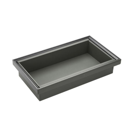Picture of Leather Storage Basket, 600 mm, Grey Finish