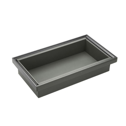 Picture of Leather Storage Basket, 900 mm, Grey Finish