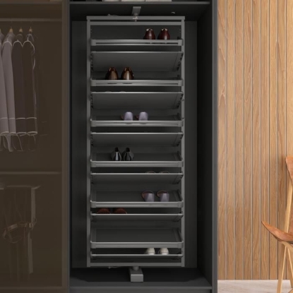 Picture of 360 Shoe Rack (Order frame, layer & slide for making complete set), 12 Tier (Slide), Grey Finish