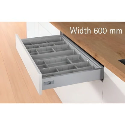 Picture of OrgaTray 570 Silver (Adjustable Partition Cutlery), For NL 500 mm depth, cabinet width 600 mm 