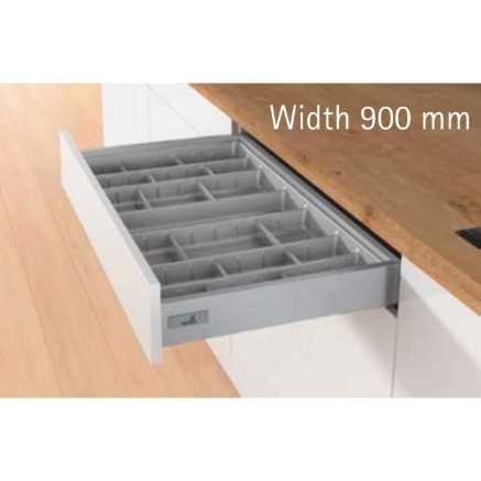 Picture of OrgaTray 570 Silver (Adjustable Partition Cutlery), For NL 500 mm depth, cabinet width 900 mm