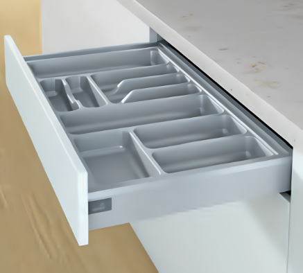 Picture of OrgaTray 440 Trimmable (Fixed Partition Cutlery) - Silver, Tray width 351-400 mm, depth 441-520 mm