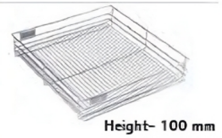 Picture of CargoTech Plain Wire Basket (For 500 mm depth)(436 x 500 x 100) Cab.500 mm (17’’ x 20’’ x 4’’)