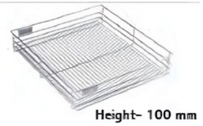 Picture of CargoTech Plain Wire Basket (For 500 mm depth)(486 x 500 x 100) Cab.550 mm (19’’ x 20’’ x 4’’)
