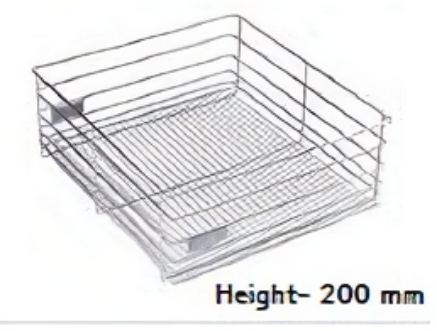 Picture of CargoTech Plain Wire Basket (For 500 mm depth),(536 x 500 x 200) Cab.600 mm (21’’ x 20’’ x 8’’)