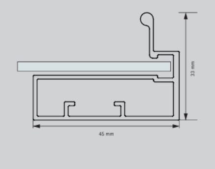 Picture of Aluminium Profile, 45 mm  Straight Frame Profile  with I Handle 3000 mm, Rose