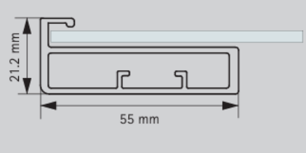 Picture of Aluminium Profile, 55 mm  Straight Frame Profile  3000 mm, Champagne