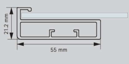 Picture of Aluminium Profile, 55 mm  Straight Frame Profile  3000 mm, Rose