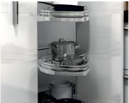 Picture of CargoMan for Blind corner cabinet, 900/1000 mm width - Chrome Finish,CargoMan Corner Pull Out 450 LH-Chrome Finish