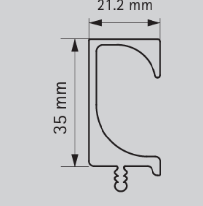 Picture of Aluminium Profile,  Eslinga Econ G Profile  3000 mm, Grey