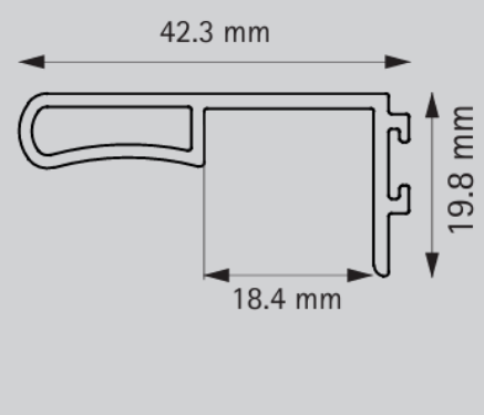 Picture of Aluminium Profile,  Handle Profile  3000 mm, Matt Black