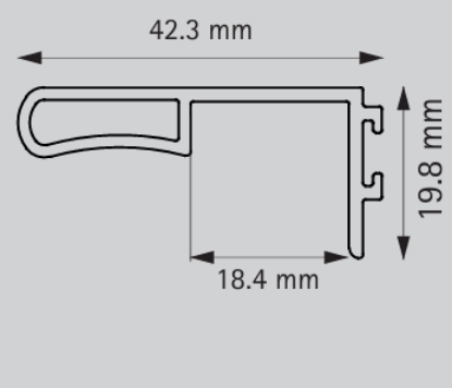 Picture of Aluminium Profile,  Handle Profile  3000 mm, Stainless Steel
