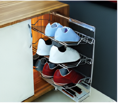 Picture of Cargo Pull Out Shoe Rack (Vertical),Cargo Pull Out Shoe Rack with accessory plate.For internal cabinet height 750 mm( W X D X H ) - 279 x 500 x 580 mm