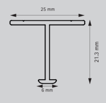 Picture of Aluminium Profile, Partition Profile  3000 mm, Golden