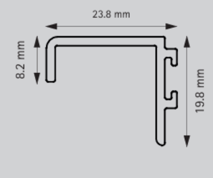 Picture of Aluminium Profile, Straight Profile  3000 mm, Stainless Steel