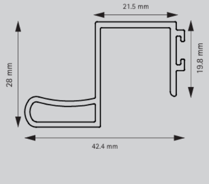 Picture of Aluminium Profile, Wardrobe Profile  3000 mm, Champagne