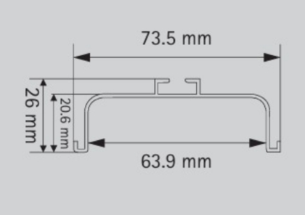 Picture of Aluminium Profile, Gola Profile C Type  3000 mm, Stainless Steel