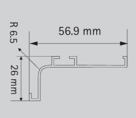 Picture of Aluminium Profile, Gola Profile L Type  3000 mm, Grey