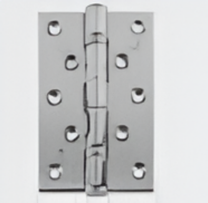 Picture of HIN - Ball Bearing Hinge : SS 304, 105 min Fire rated, 200,000 Cycle, 5 years Functional Warranty,SS 304 hinge SQR 5”x3”x3 Loading Capacity up to 80 kg per 3 hinges SS Finish (without screws)