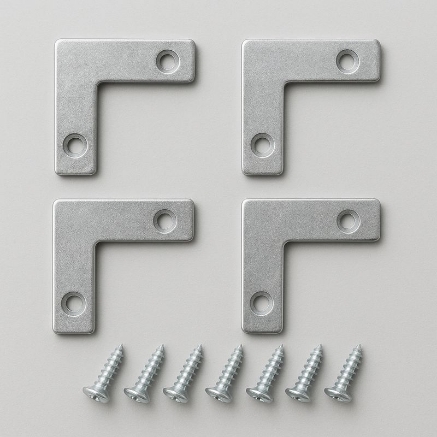 Picture of Aluminium Profile, Angle Connector Set (For all aluminum profiles), 1 Set Consists of 4  connectors & 8 screws