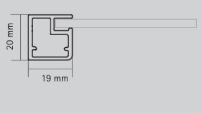 Picture of Aluminium Profile, 19 mm  Straight Frame Profile 3000 mm, Chrome plated finish