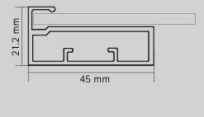 Picture of Aluminium Profile, 45 mm  Straight Frame  Profile 3000 mm, Silver anodized finish