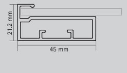 Picture of Aluminium Profile, 45 mm  Straight Frame  Profile 3000 mm, Silver anodized finish