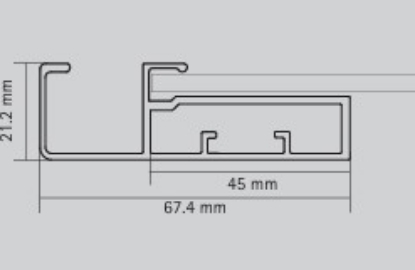 Picture of Aluminium Profile, 45 mm Straight  Frame Profile with  L Handle 3000 mm, Dark Champagne Finish