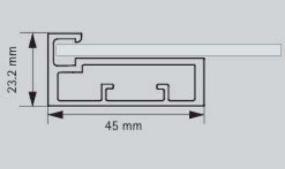 Picture of Aluminium Profile, 45mm Straight  Frame Profile 3000 mm, Silver anodized finish