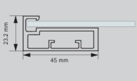 Picture of Aluminium Profile, 45mm Straight  Frame Profile 3000 mm, Silver anodized finish