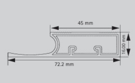 Picture of Aluminium Profile, 45 mm Straight Frameless Stick on Handle Profile 3000 mm, Black finish