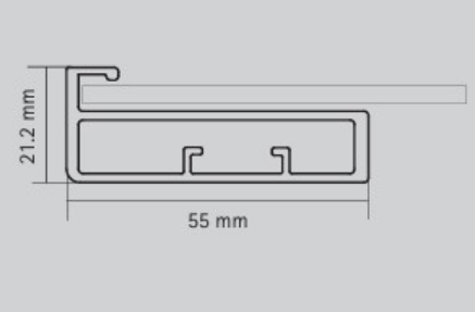 Picture of Aluminium Profile, 55 mm Straight  Frame Profile 3000 mm, Silver anodized finish
