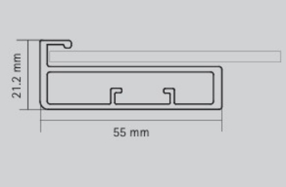 Picture of Aluminium Profile, 55 mm Straight  Frame Profile 3000 mm, Black finish