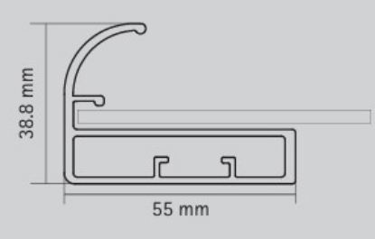 Picture of Aluminium Profile, 55 mm Straight  Frame Profile with C  Handle 3000 mm, Black finish