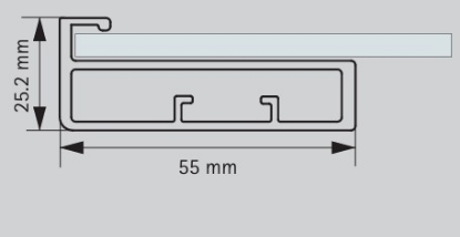 Picture of Aluminium Profile, 55 mm Straight Frame Profile 3000 mm,  Black finish 
