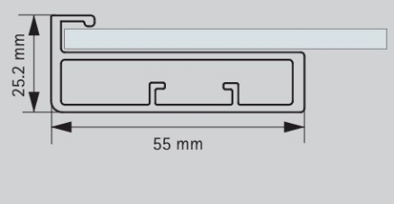 Picture of Aluminium Profile, 55 mm Straight Frame Profile 3000 mm,  Black finish 