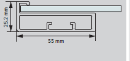 Picture of Aluminium Profile, 55 mm Straight Frame Profile 3000 mm, Dark Champagne Finish