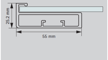 Picture of Aluminium Profile, 55 mm Straight Frame Profile 3000 mm, Dark Champagne Finish