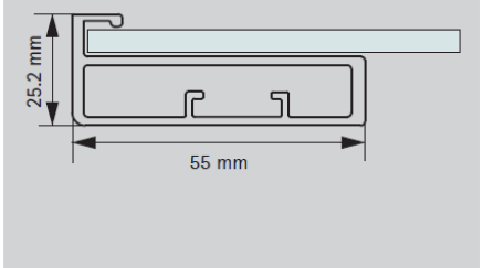 Picture of Aluminium Profile, 55 mm Straight Frame Profile 3000 mm, Dark Champagne Finish