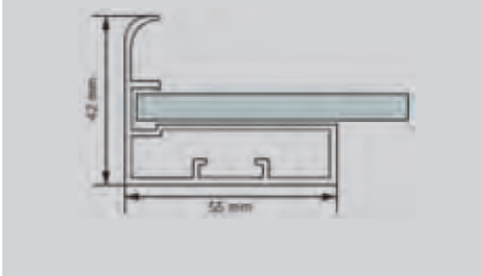 Picture of Aluminium Profile, 55 mm Straight Frame Profile with F Handle 3000 mm, Black finish