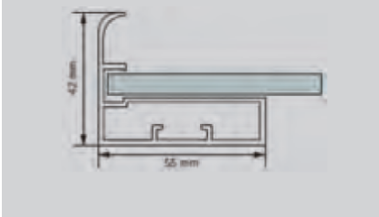 Picture of Aluminium Profile, 55 mm Straight Frame Profile 3000 mm, Dark Champagne Finish