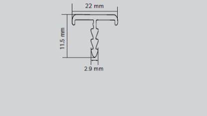 Picture of Aluminium Profile, Edge Profile (22 mm) 3000 mm, Stainless steel finish
