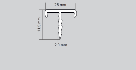 Picture of Aluminium Profile, Edge Profile (25 mm) 3000 mm, Silver anodized finish