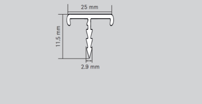 Picture of Aluminium Profile, Edge Profile (25 mm) 3000 mm, Stainless steel finish