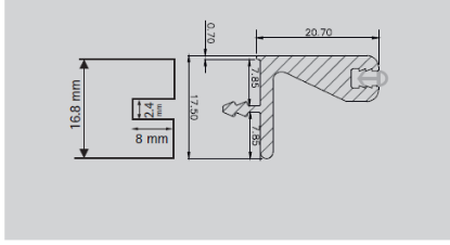 Picture of Aluminium Profile, Edge Profile for Wall cabinet 3000 mm, Black finish
