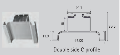 Picture of Aluminium Profile, Gola profile (Vertical application), Black finish