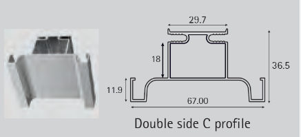 Picture of Aluminium Profile, Gola profile (Vertical application),Chrome plated finish