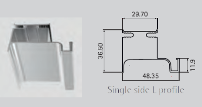 Picture of Aluminium Profile, Gola profile (Vertical application), Silver anodized finish