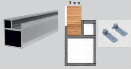 Picture of Aluminium Profile, Sink Counter Profile with Connectors, Bracket for sink counter profile left