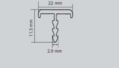 Picture of Aluminium Profile, Edge Profile (22 mm) 3000 mm, Silver anodized finish